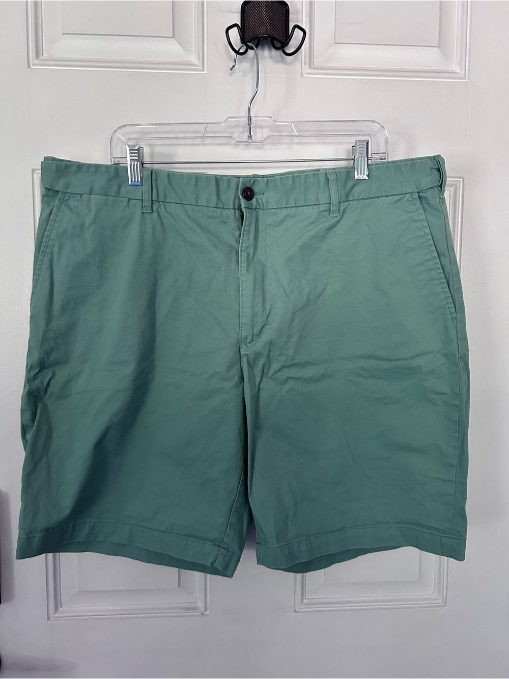 Lands' End Seafoam Green Flat Front Chino Shorts